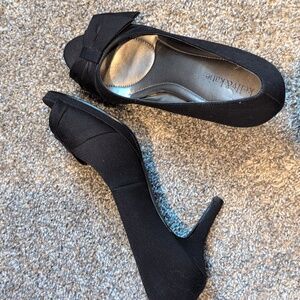 Kelly And Katie Black Open Toe Heels